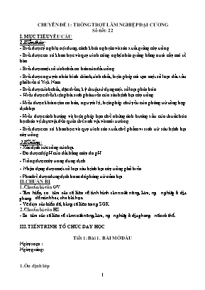 Giáo án Công nghệ Lớp 10 - Chương trình cả năm - Trường THPT Phong Thổ